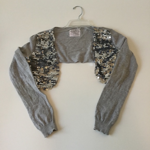 Justice Other - Justice 12/14 Sweater Gray Shrug Sequins Girls